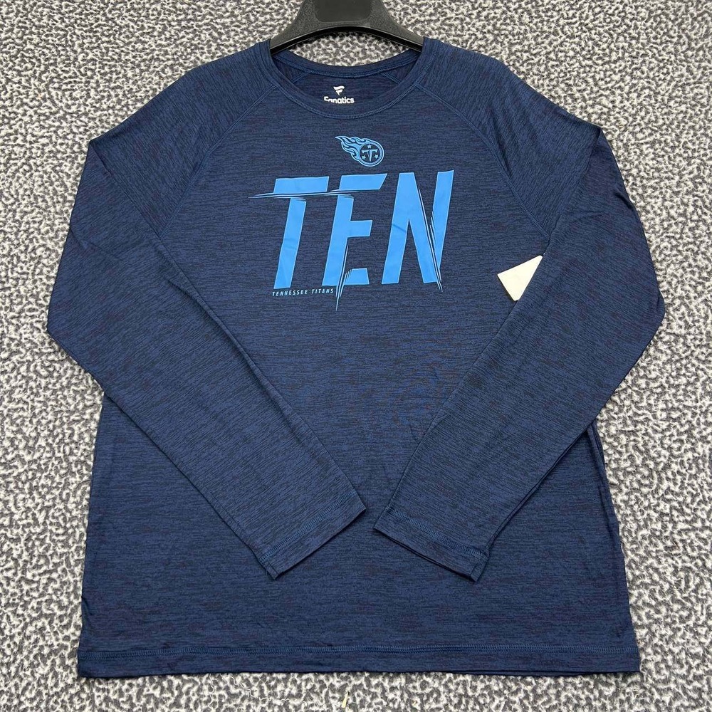 Tennessee Titans Shirt Men‎ Large Blue Fanatics Long Sleeve Crew Neck New L